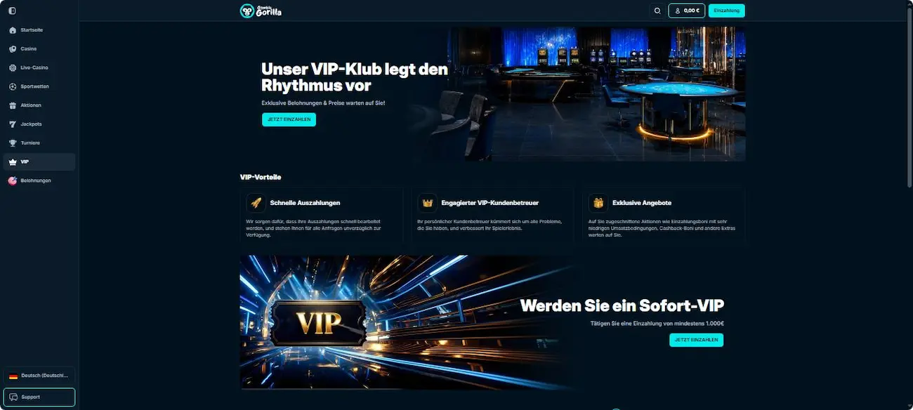 GambleGorilla VIP-Club
