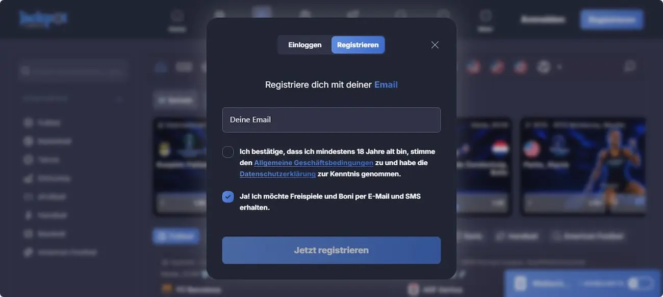 JackpotCasino Registrierung: So meldest du dich beim Bookie an!