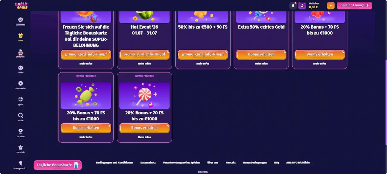LollySpins Aktionen für Stammkunden - Part II
