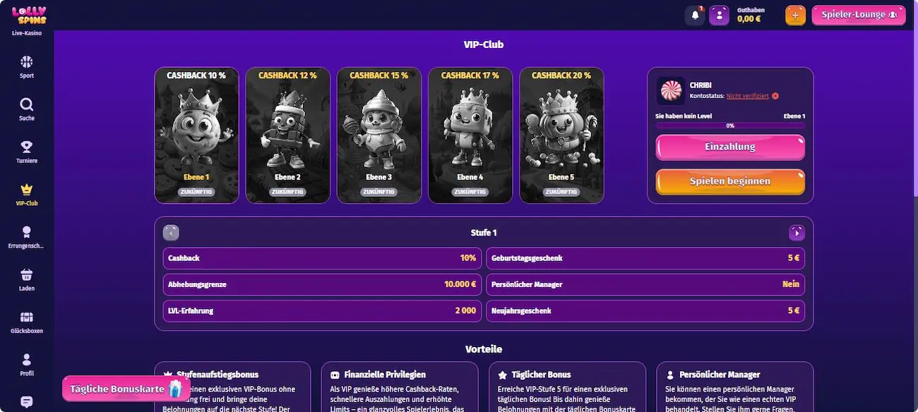 VIP-Club bei LollySpins