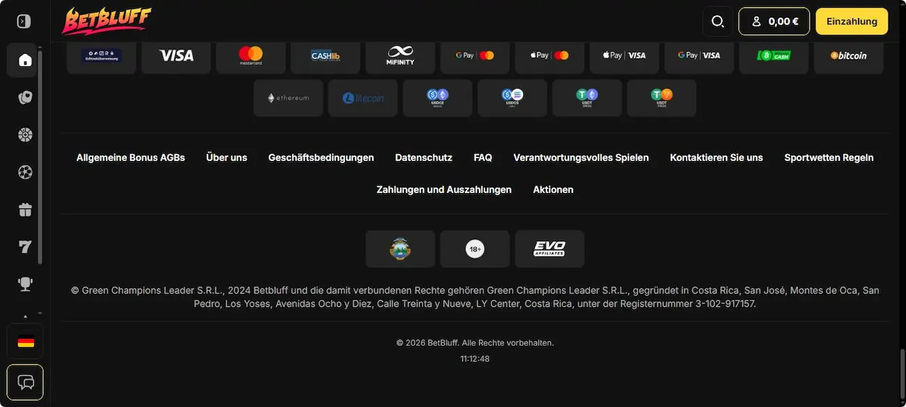 Hier die Lizenz für BetBluff Sportwetten