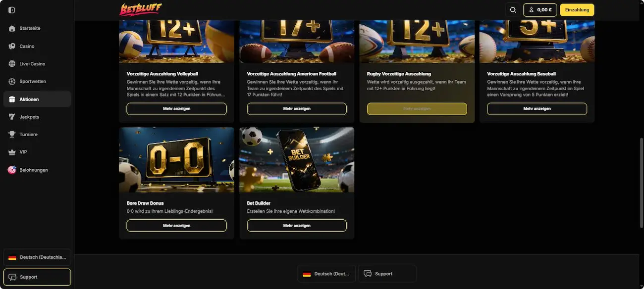 BetBluff hat einzige Besonderheiten im Programm