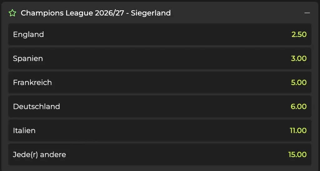 Aus welchem Land kommt der Champions-League-Gewinner? // Bild: Betovo
