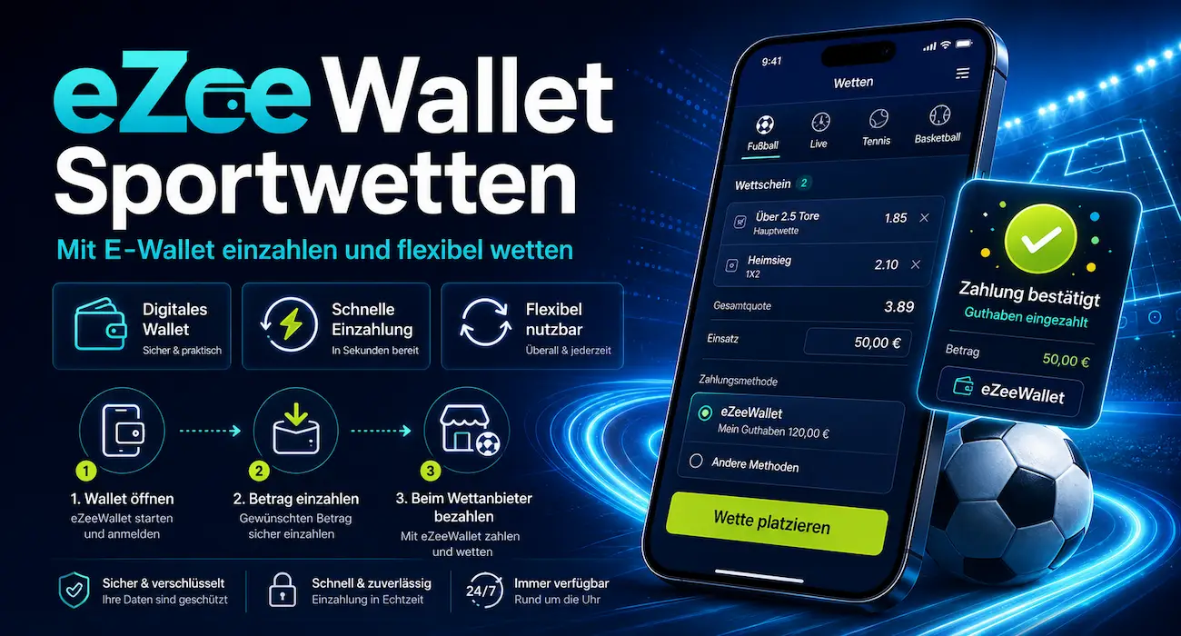 eZeeWallet Sportwetten: So gelingt die Einzahlung // Bild: Eigenes/KI