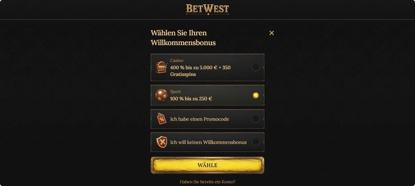 BetWest Sportwetten Promocode